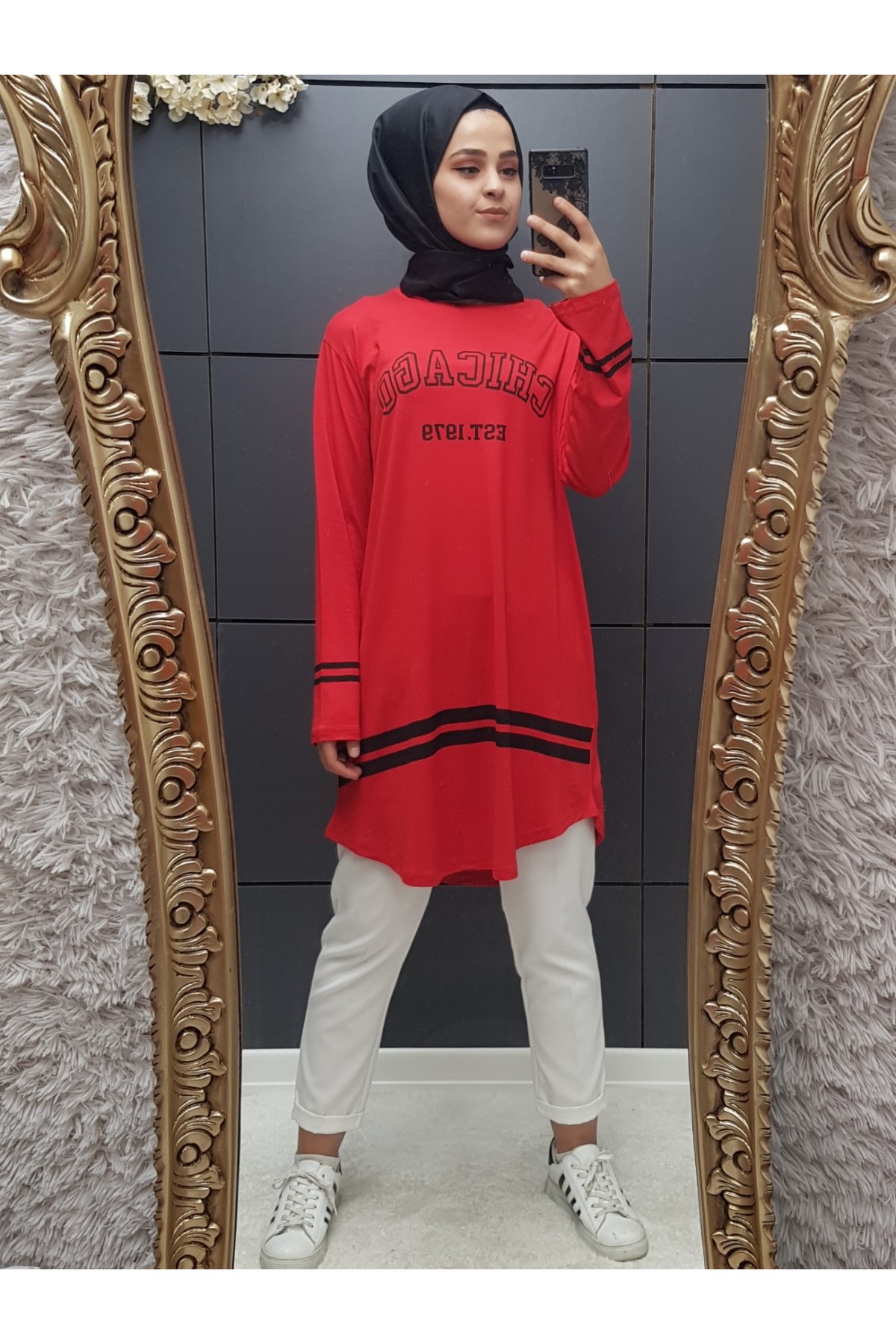 Nakışlı tunik  -Gül Kurusu
