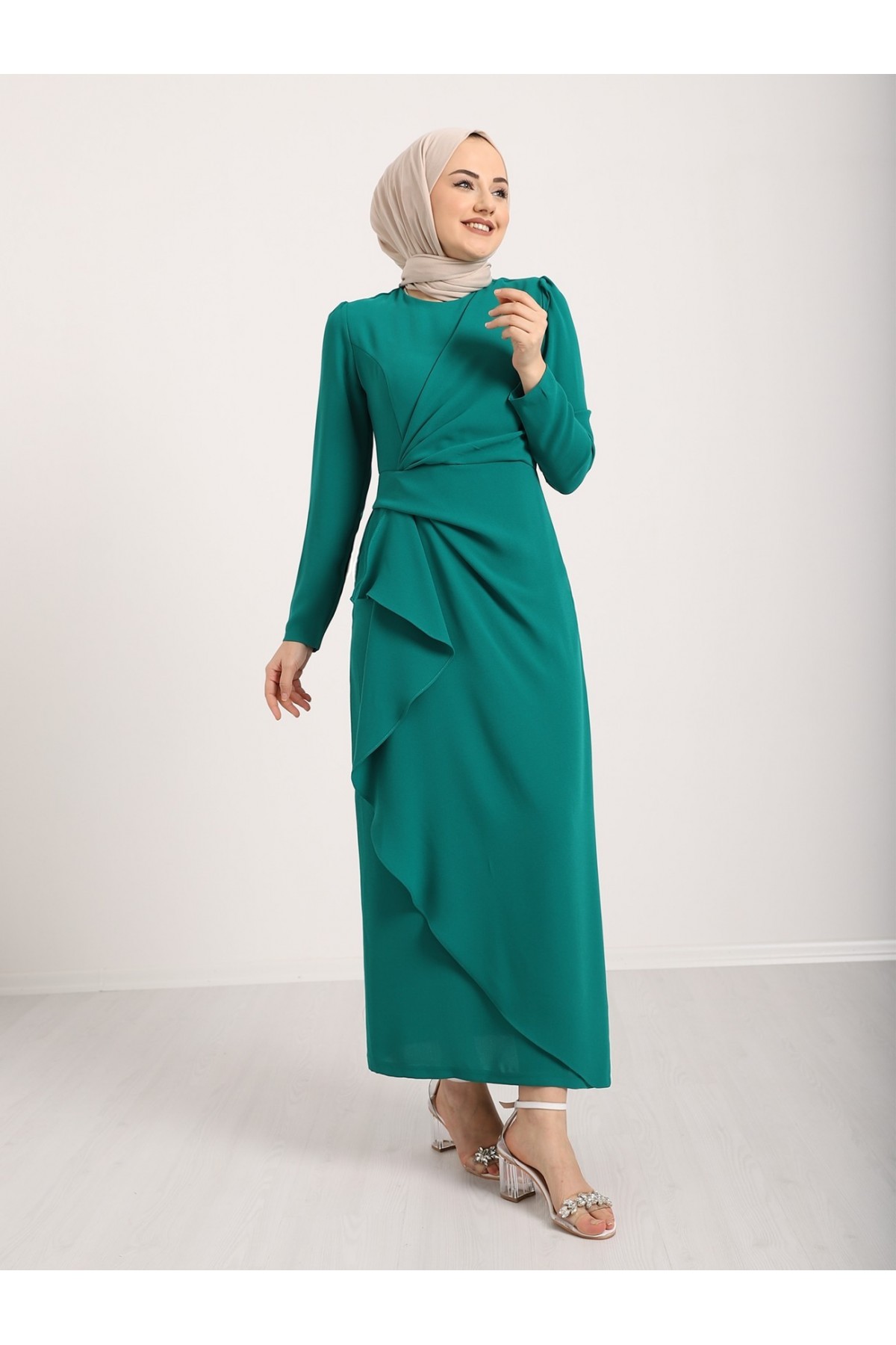 Allerli Skirt Asymmetrical Dress  -Emerald