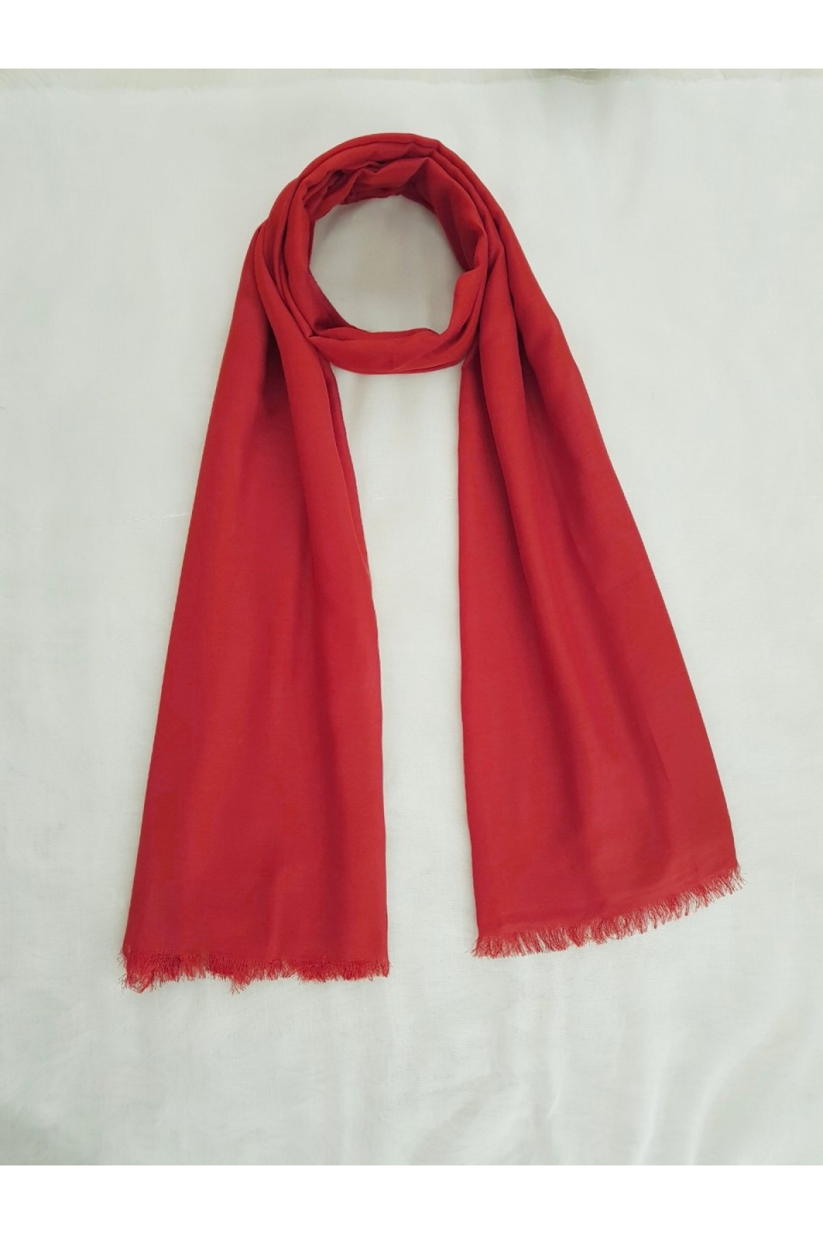 Thin Cotton Shawl  -أحمر