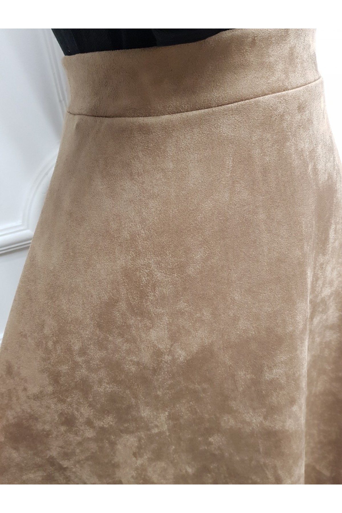 Süet Mevlana Etek -Mink color