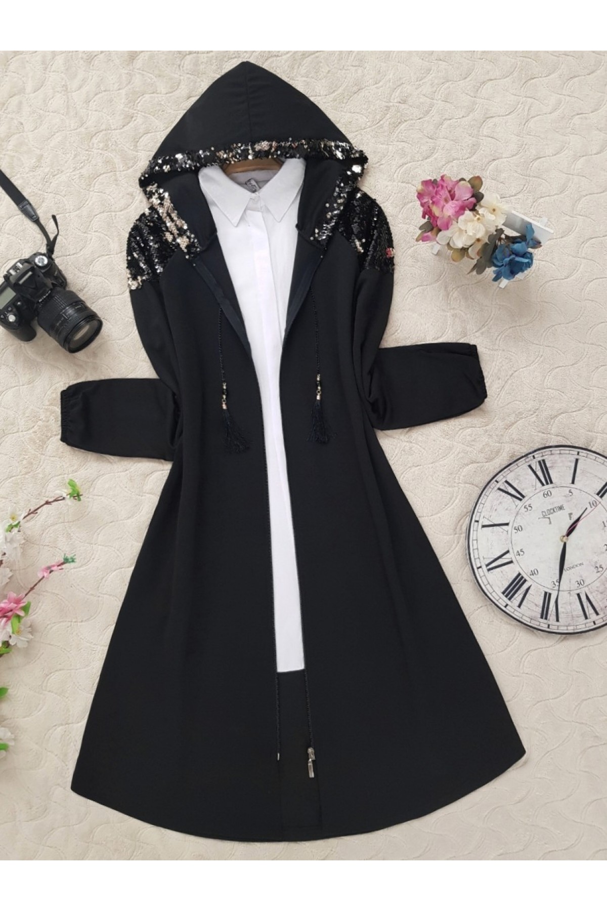 Pullu Kap  -Black