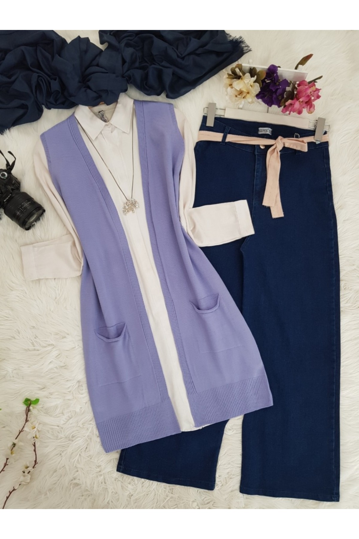 Double Pocket Vest       -Lilac