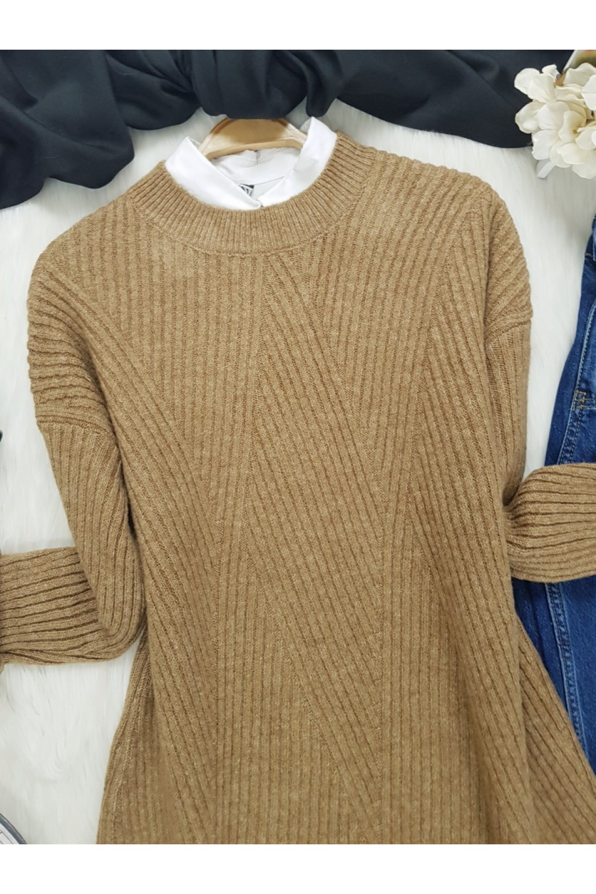  Executed Sweater  -لون المنك