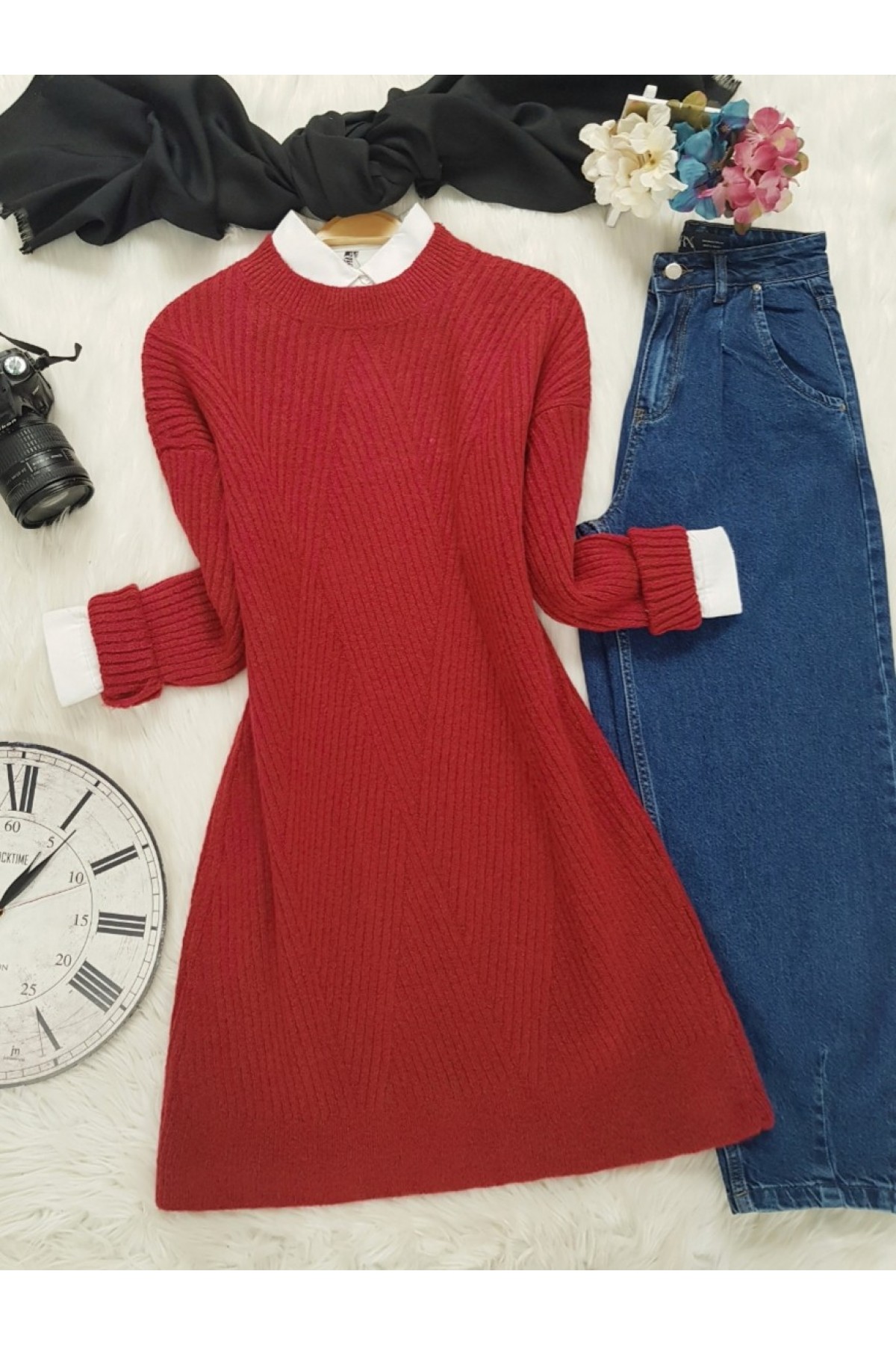  Executed Sweater -Fuchsia